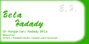bela hadady business card